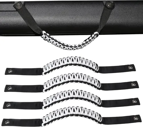 Vista 13 de Asas de Agarre para Barra Antivuelco para Ford Bronco 2021 2022 2023 2024 2025 de 2 Puertas 4 Puertas Accesorios Mango de Agarre de Paracord, Sin