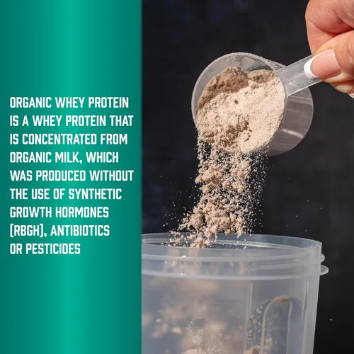 Vista 8 de NOW Sports Nutrition, Proteína de suero orgánica certificada 0.67 oz, polvo sin sabor, 1 libra