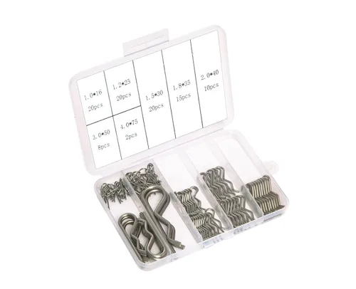Vista 5 de Mariyandh Kit surtido de pasadores de chaveta, 95 pines de hardware en 7 tamaños (1.0-4.0), clips R de acero inoxidable resistente, enganche