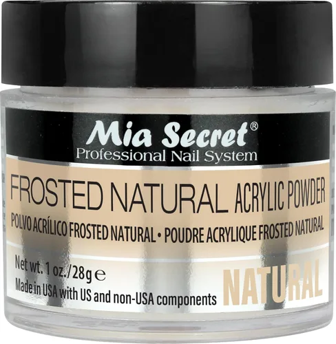 Mia Secret Polvo acrílico natural esmerilado fabricado en Estados Unidos, varios tamaños (1 oz.)