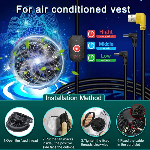 Vista 5 de YITIAOYU Cool Vest Cooling Fan Jacket Air Conditioned Clothes for Men Women Cooling Vest for Working, Outdoor Activities
