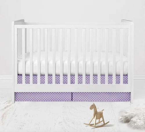 Vista 9 de Bacati - Falda de cama Mix N Match Pin Dots para cuna/niños pequeños con volantes de polvo (rojo)