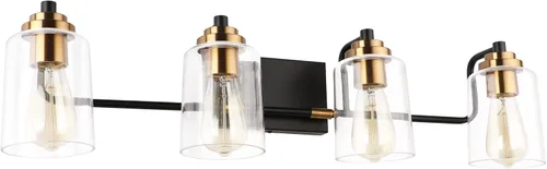 Vista 31 de SOLFART Lámpara de baño de níquel cepillado, accesorios de iluminación sobre espejo, 2 luces, luz de tocador de baño, lámpara de pared de níquel