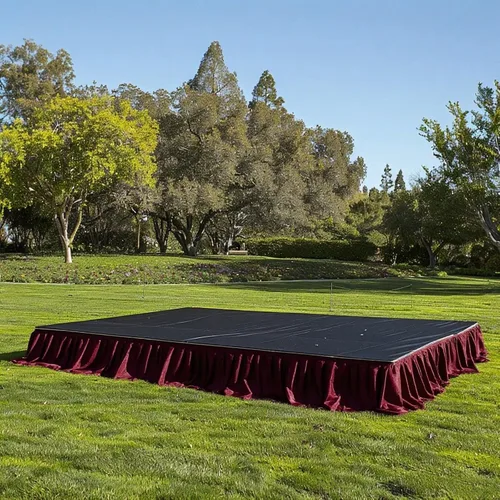 Vista 15 de Efavormart - Cubierta de escenario plegable de poliéster para plataforma de boda, color negro, 16 pulgadas x 10 pies