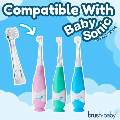 Vista 6 de Brush-Baby BabySonic Cabezales de repuesto (0-18 meses (paquete de 2))