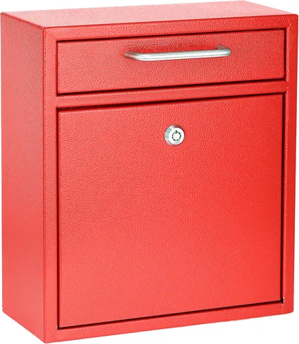 Vista 9 de AdirOffice contenedor con traba - Buzón de correo montado en pared., negro, 631-04-BLK