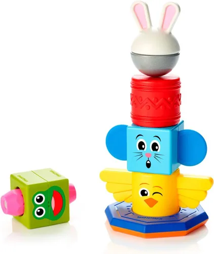 Vista 5 de SmartMax My First Totem STEM - Juego de construcción de descubrimiento magnético con piezas táctiles y traqueteo para edades de 1 a 5 años