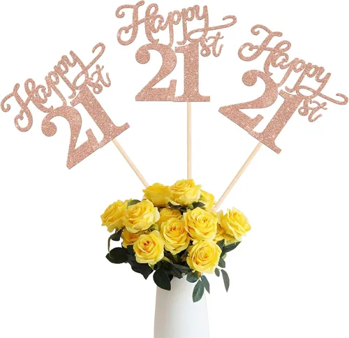 Vista 28 de Rsstarxi Paquete de 12 palitos de centro de mesa de cumpleaños número 50 para decoración de mesa de cumpleaños 50 para hombre, decoración de mesa