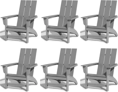 Vista 21 de Silla Adirondack de Madera Sintética Adiromoti, Sillas de Patio Resistente a Todo Clima, Aspecto de Madera, Silla Pre-Ensamblada para Fuego al Aire