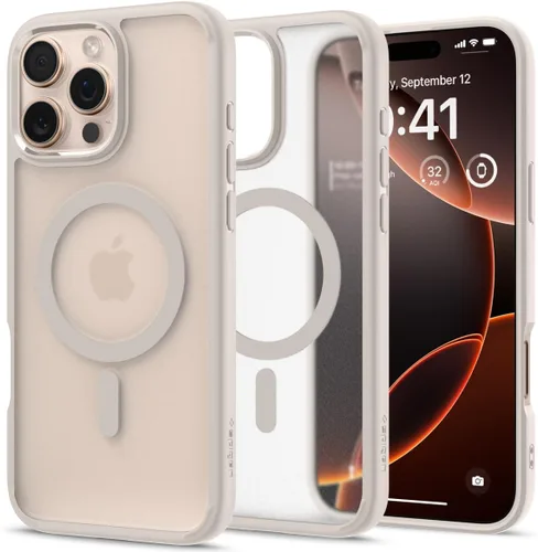 Vista 52 de Spigen Ultra Hybrid Mag - [tecnología anti-amarillamiento] compatible con MagSafe diseñado para iPhone 13 Pro Max Case (2021), blanco