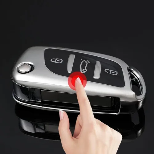 Vista 5 de BNHUY Soft TPU Car Folding Key Bag Cover Case Shell Keychain for Peugeot Citroen C1 C2 C3 C4 C5 DS3 DS4 DS5 DS6 Protector Accessories
