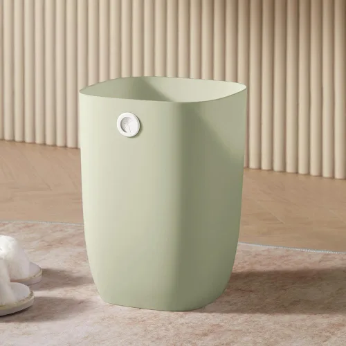 Vista 3 de Cubo de Basura para Baño, Cubo de Basura Rectangular de Plástico con Soporte para Forro de Basura para Dormitorio, Sala de Estar, Pequeña Cesta