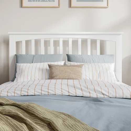 Vista 63 de AFI, Mission - Cabecero de madera maciza individual con cargador acoplable, color gris