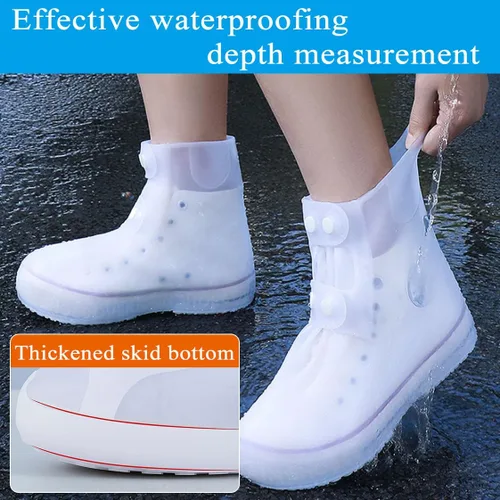Vista 3 de SooGree - Fundas impermeables para botas de lluvia, cubiertas de zapatos para la lluvia, protectores de silicona para zapatos, cubrezapatos, control