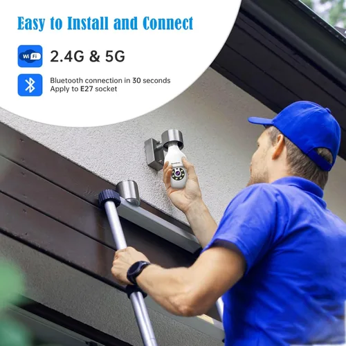 Vista 7 de Cámara de seguridad para ventana de 3MP, monitoreo WiFi 6 de 5GHz y 2.4GHz para interior/exterior, visión nocturna a color AI máxima, ángulo amplio