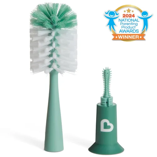 Vista 2 de Munchkin Bristle Cepillo para botellas, diseño moderno, salvia