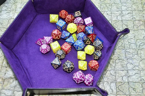 Vista 8 de SmartDealsPro Juegos de dados poliédricos retro con bolsas para D&D DND RPG MTG Dungeon and Dragons Tabla de mesa Roll Juegos D4 D6 D8 D10 D% D12 D20