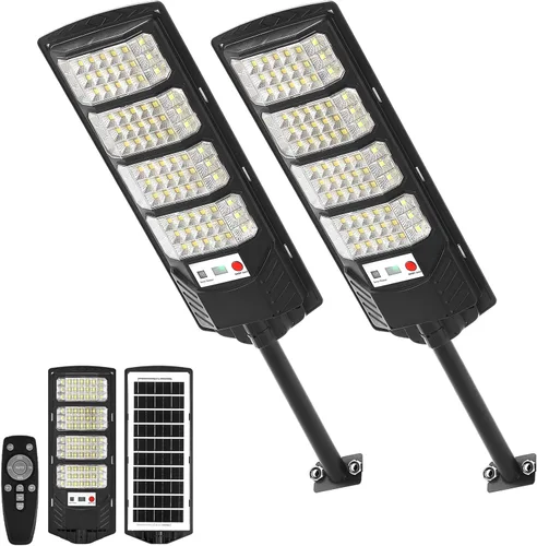 Vista 14 de Luces solares súper brillantes para exteriores, luz solar con sensor de movimiento, luz de inundación de seguridad impermeable con 3 modos