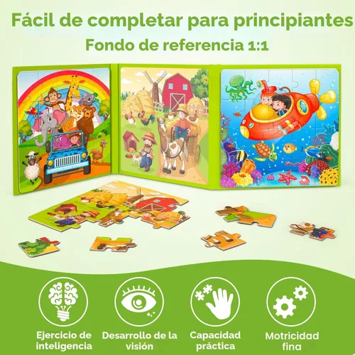 Vista 4 de SYNARRY Rompecabezas magnéticos para niños de 3 a 5 años, 20 piezas de rompecabezas de animales pequeños para niños de 4 a 6 años, regalos