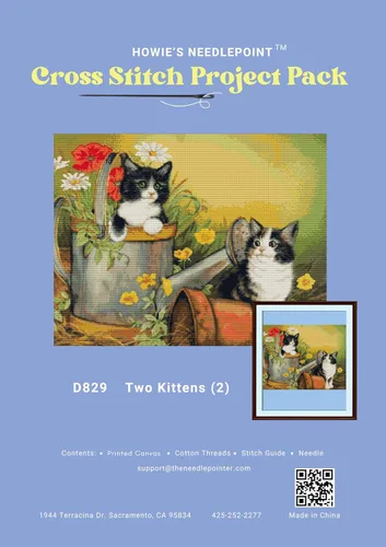 Vista 3 de Howie's Needlepoint Kits de Punto de Cruz, Kits de Bordado con Patrón Preimpreso 11CT, Gama Completa de Kits de Inicio Estampados