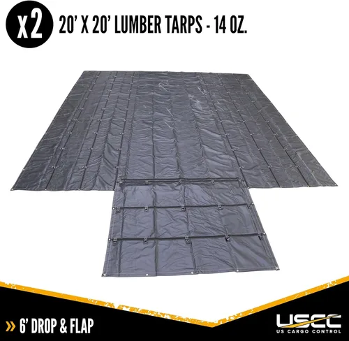 Vista 2 de US Cargo Control Lona de madera ligera de 3 piezas, material impermeable de poliéster recubierto de PVC de 14 onzas, protección duradera para tu