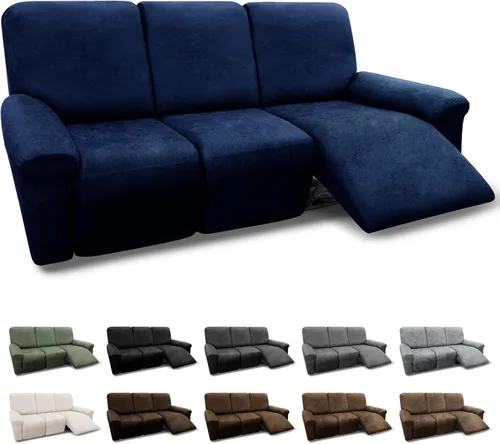 Vista 78 de Fundas para Sillón de 2 Piezas con Cojín en T, Fundas de Aspecto de Cuero para Sofá, Fundas para Sillas, Protector de Muebles Elástico, Funda