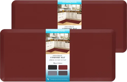 Vista 35 de HappyTrends 2 tapetes de cocina acolchados antifatiga, resistentes y ergonómicos de espuma de pie, impermeables, antideslizantes, para el hogar