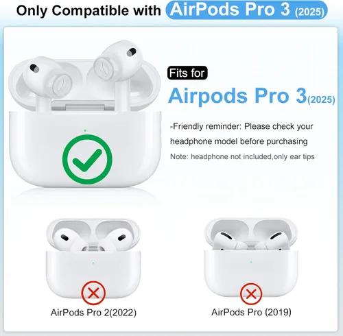 Vista 2 de Almohadillas de repuesto con infusión de espuma compatibles con AirPods Pro 3 (2025), comodidad superior, cancelación de ruido mejorada, ajuste