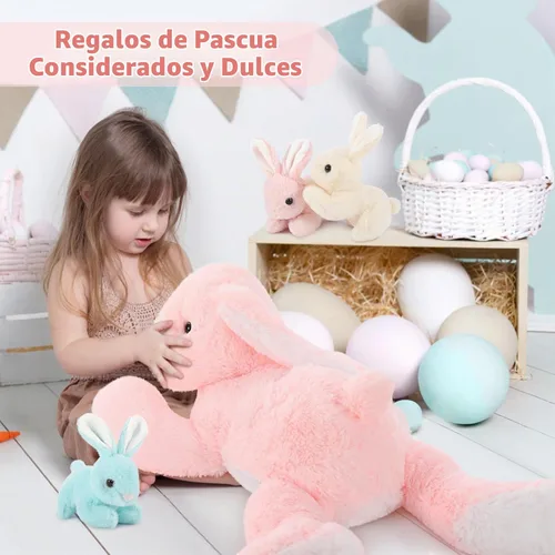 Vista 7 de BENINY - Juego de 4 piezas de peluche de águila calva, 18 pulgadas, mamá águila con 3 bebés Bald eagle stuffed animal, 3 baby eagles, Soft PP