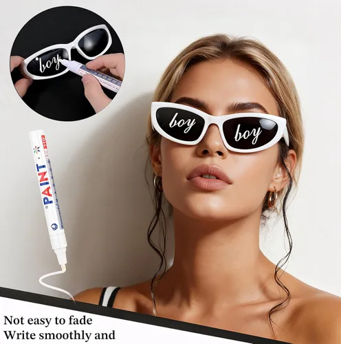 Vista 2 de Accesorios de disfraz de lentes de rapero, lentes de sol blancos, disfraz de hip hop de los años 2000, 90, 80, para hombres y mujeres, Halloween