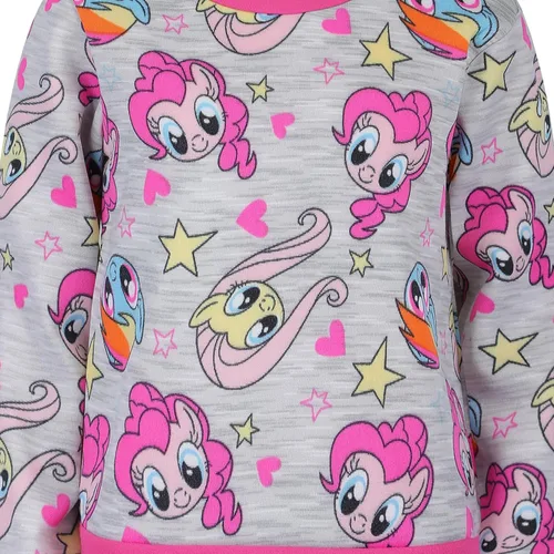 Vista 4 de My Little Pony Girls Sweatshirt and Jogger Set for Little and Big Kids - PinkGrey
