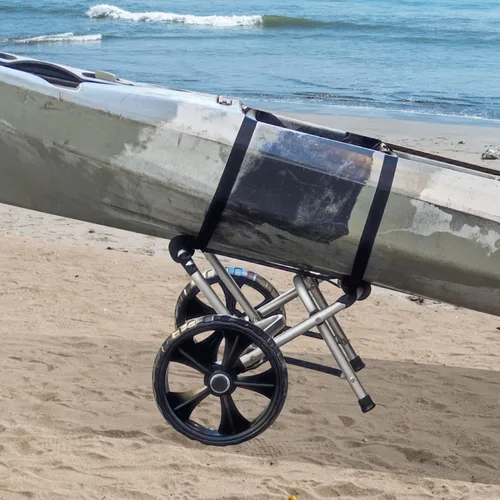 Vista 2 de Carrito de kayak, carrito de kayak de alta resistencia, ruedas de carretilla de canoa para paddleboard, kayaks, transporte SUP
