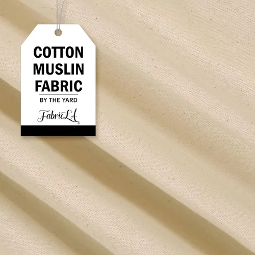 FabricLA The Yard Tela de algodón | Tela de algodón | 100% algodón | 62 pulgadas de ancho tela de muselina sin blanquear | muselina de algodón por