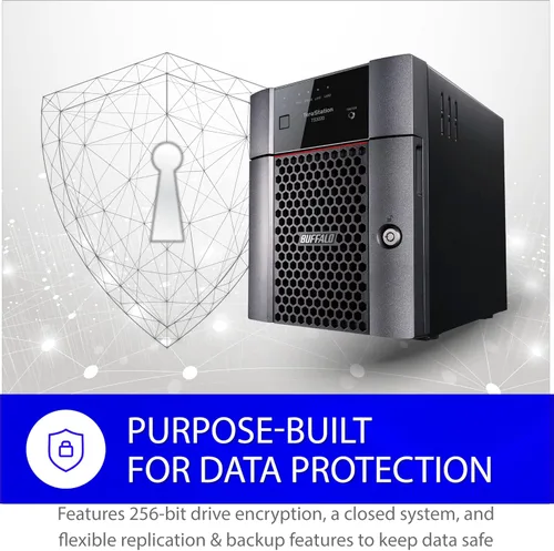 Vista 5 de BUFFALO TeraStation 3420DN NAS de escritorio SMB de 4 bahías de 16 TB (2 x 8 TB) con discos duros incluidos Almacenamiento conectado a la red