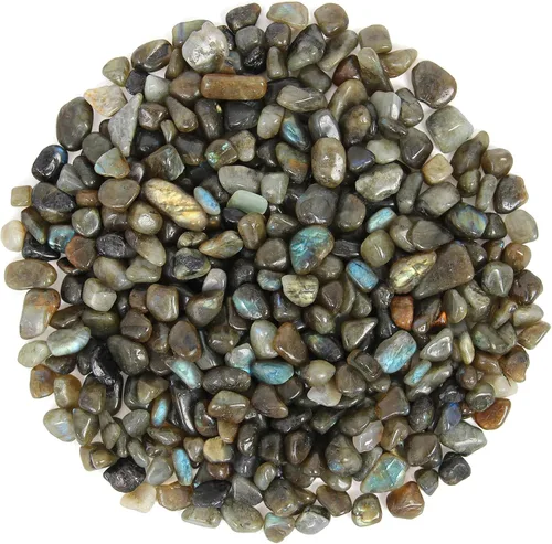 Vista 28 de Chips de cristal de amazonita natural triturado de 1.1 libras, chips de cristales curativos a granel, piedras preciosas de cristal triturado