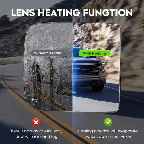 Vista 2 de Espejo de remolque superior derecho del pasajero con calefacción para Dodge Ram 1500 2009-2019, para Dodge Ram 1500 Classic 2019-2020, para Dodge