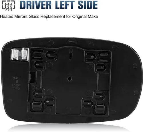 Vista 5 de Espejo lateral del conductor compatible con Chrysler 200 2011-2017 / Chrysler 300 2012-2021 / Dodge Charger 2011-2021 retrovisores calefactables