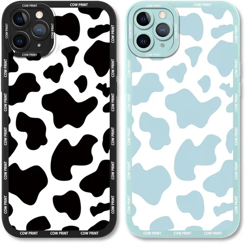 Vista 21 de Paquete de 2 bonitas fundas de teléfono para Apple iPhone 7/8 de 4.7 pulgadas, funda de silicona delgada y suave con estampado de vaca para mujer, a