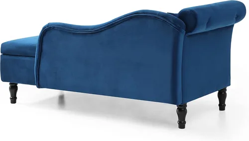 Vista 40 de HomSof Silla moderna de interior con tumbona sin brazos con patas de madera maciza