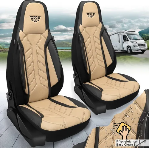 Vista 4 de BREMER SITZBEZÜGE Motorhome Seat Covers for Fiat Ducato Jumper Boxer DPL507 DPL507 - Black/Beige