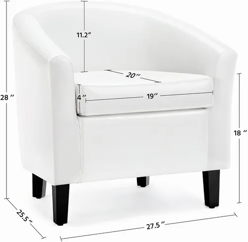 Vista 3 de Yaheetech Silla decorativa de piel sintética con acolchado suave, juego