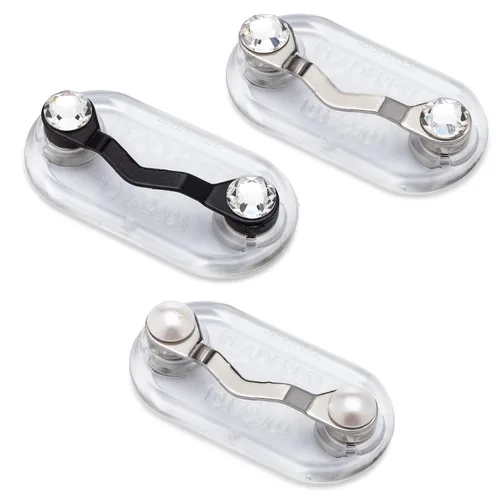 Readerest Soportes magnéticos para lentes, pasador magnético, (2 de robo con cristal y un negro con cirstal) imanes de anteojos para mujeres y