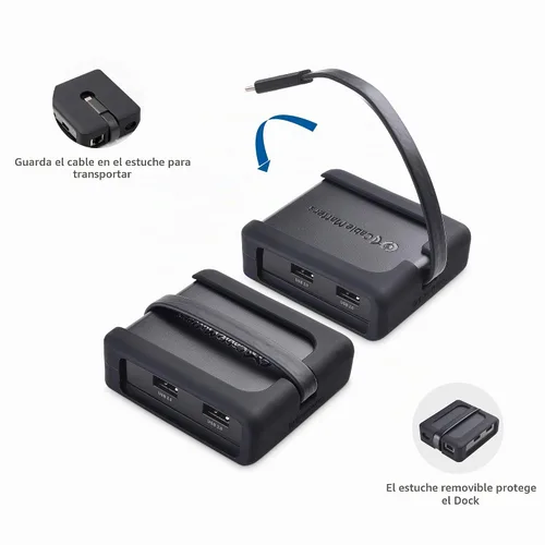 Vista 6 de Cable Matters - Hub USB C para monitor 4K dual con DisplayPort 1.4, 100W PD