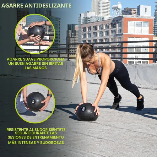 Vista 5 de ProsourceFit Slam Medicine Balls 5, 10, 15, 20, 25, 30, 50lbs Smooth and Tread Textured Grip Dead Weight Balls for Strength and Conditioning