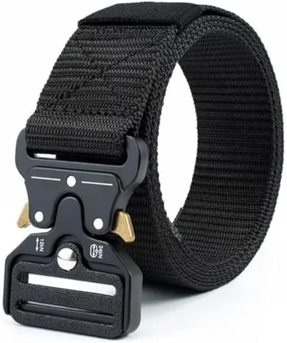 Cinturón táctico para hombre, resistente hebilla de metal de liberación rápida, ajustable, estilo militar, cinturones de nailon