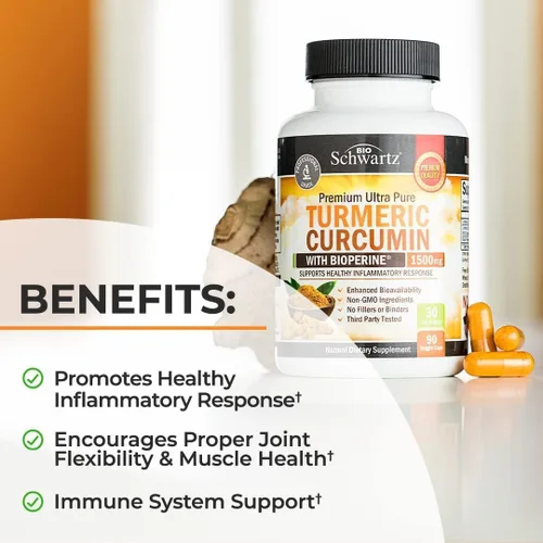 Vista 5 de BioSchwartz Curcumina de cúrcuma 1500 y saúco Sambucus con zinc y vitamina C