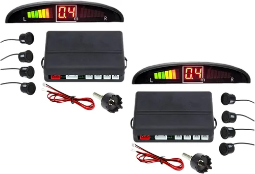 Vista 10 de ZONETECH Nuevo sistema de radar de respaldo reversa de coche con pantalla LED de 4 sensores de estacionamiento, paquete de 10