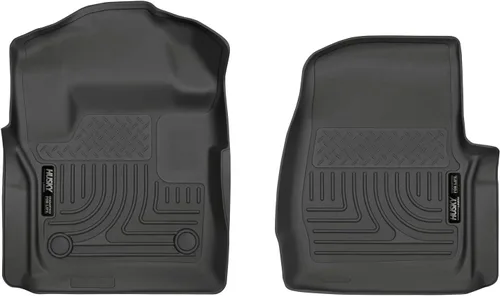 Husky Liners Weatherbeater Alfombrillas de piso | Compatible con Ford F-250/F-350 CAB estándar 2017-2025 | Fila delantera, 2 piezas, negro - 13311