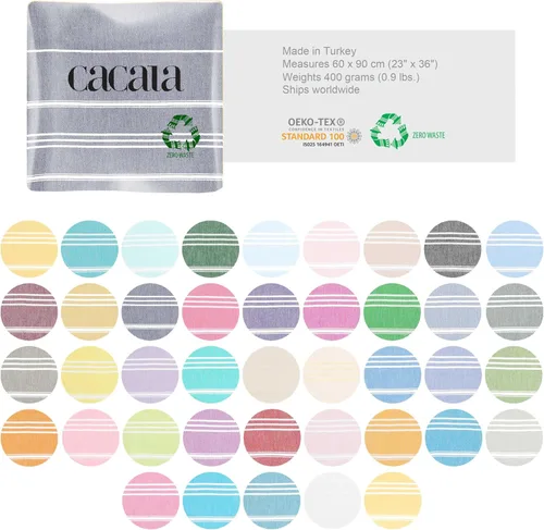 Vista 21 de Cacala Toallas de cocina 100% algodón turco, altamente absorbentes, suaves, de secado rápido, con lazo para colgar, para gimnasio, yoga, baño