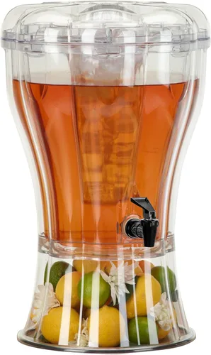 Irrompible 3.5 galones dispensador de bebidas con extraíbles hielos Buddeez, Transparente